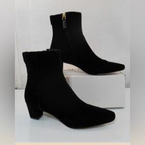 Lauren Ralph Lauren Willa Velvet Dress Booties Ankle Boots Zipper Black Size 9